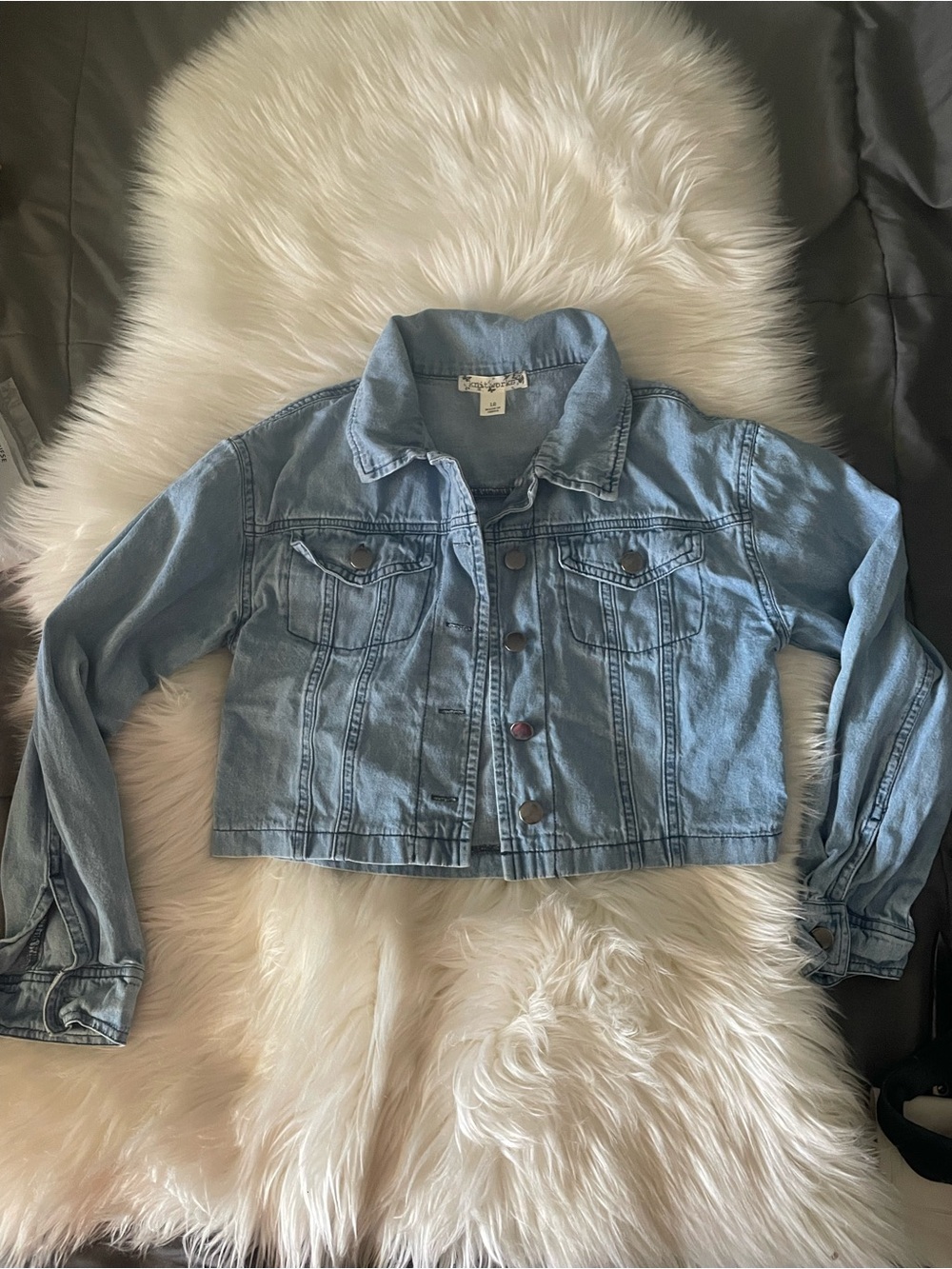 Knitworks Light Blue Cropped Denim Jacket